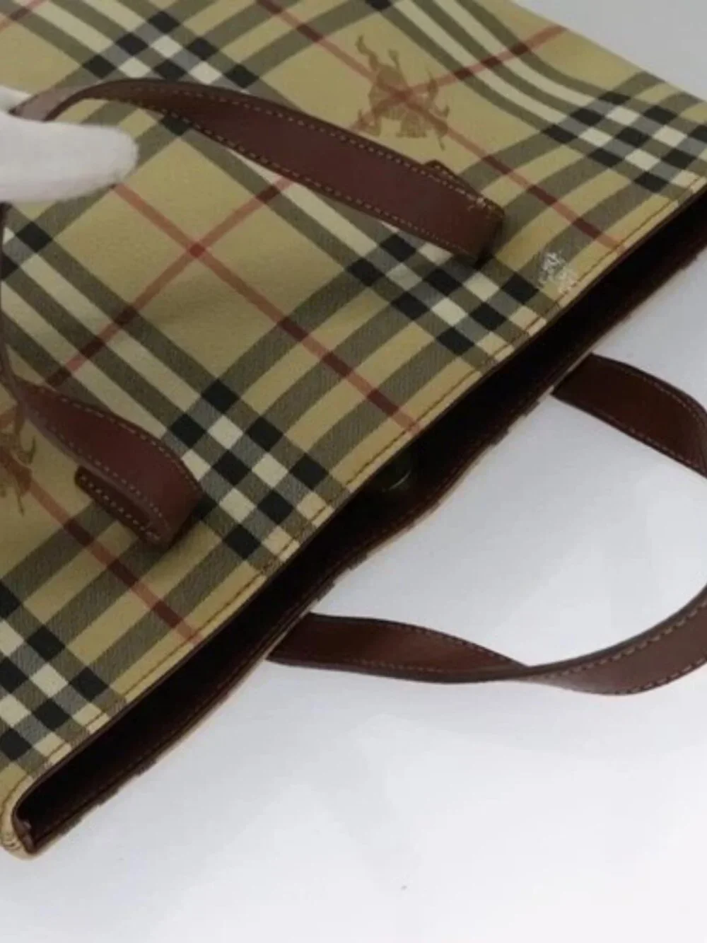 BURBERRY Nova Check Tote Bag PVC Beige Auth - Picture 6 of 16